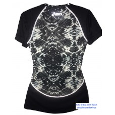 CAMISETA ASICS W LITE-SHOW FAV SS - PRETO COM ESTAMPA